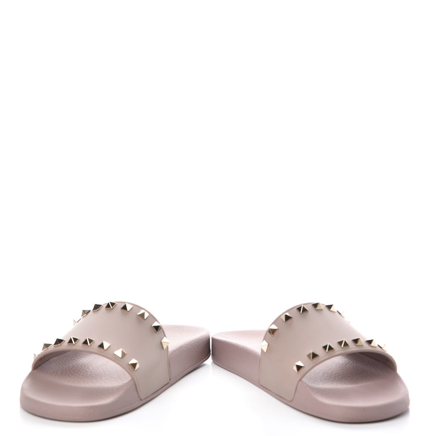Valentino Garavani Rubber Rockstud Slide Sandals 40 Poudre 5 of 9