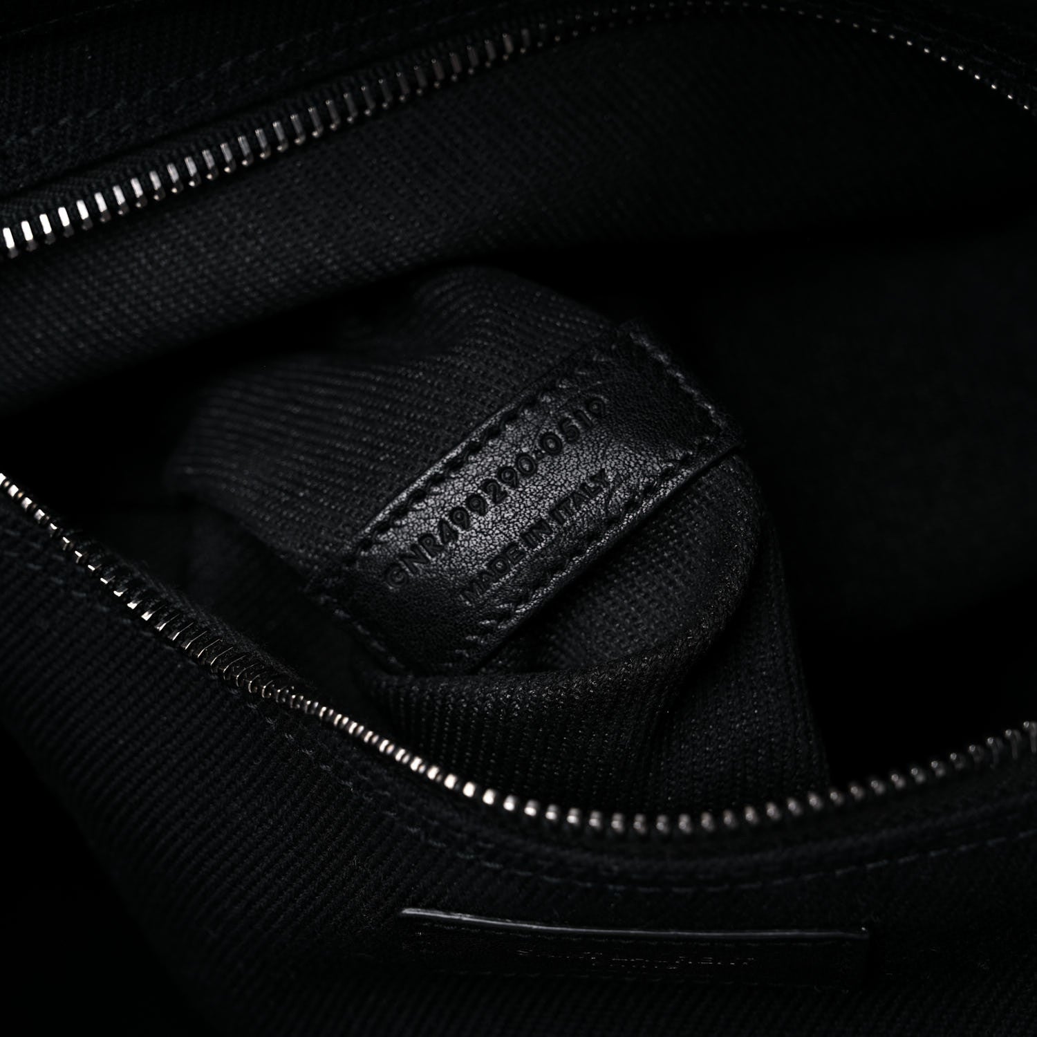 Saint Laurent Linen Calfskin Rive Gauche Tote Black 7 of 14