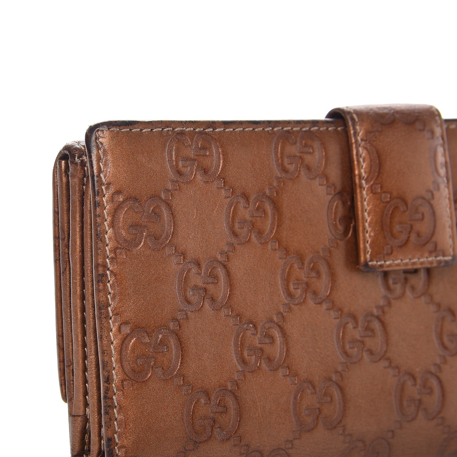 Gucci Guccissima Continental Heart Wallet Bronze 10 of 14