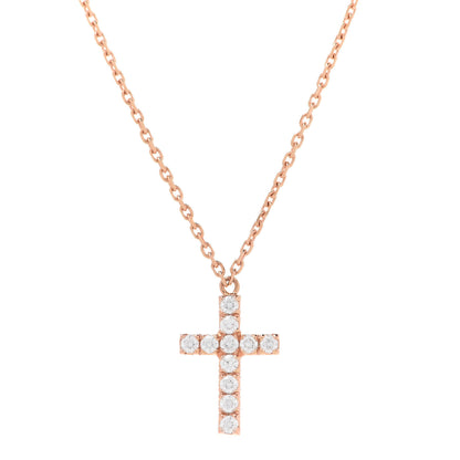 Cartier 18K Pink Gold Diamond Symbols Cross Pendant Necklace 4 of 7