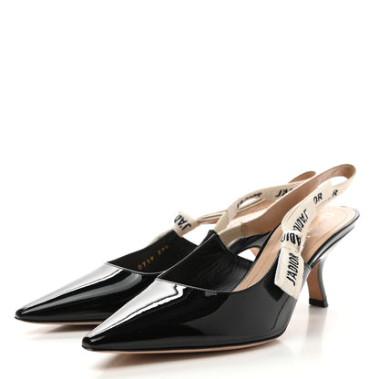 Christian Dior Patent Ribbon J'Adior Slingback 65mm Pumps 39.5 Black 3 of 9