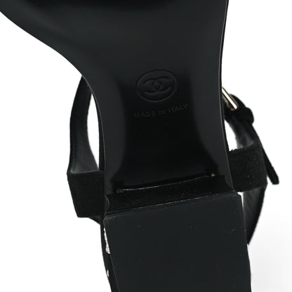 Chanel Pearl Slingback Sandals 41 Black 6 of 9