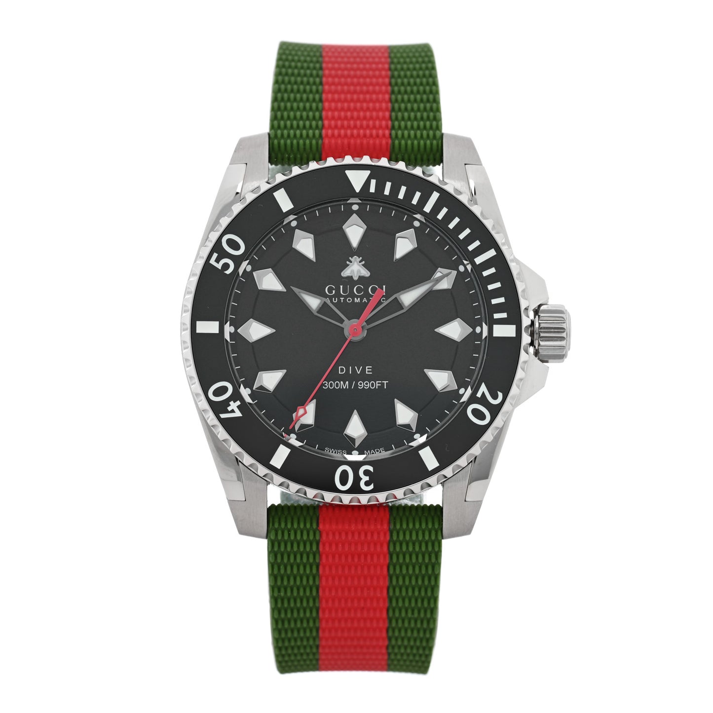 Stainless Steel Rubber 40mm Dive Automatic Watch Black