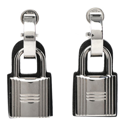 Hermes Palladium Swift O'Kelly Earrings Black 1 of 5