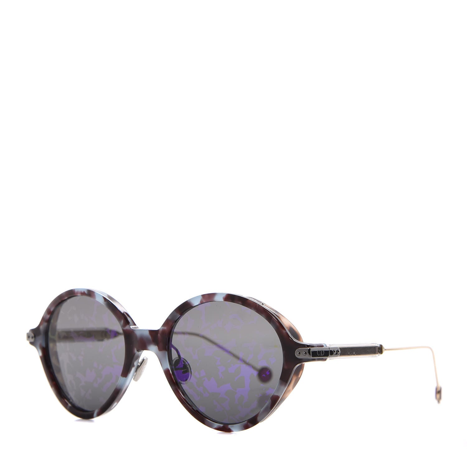 Christian Dior Acetate Leaf Print Umbrage Round Sunglasses Purple Foliage 1 of 7