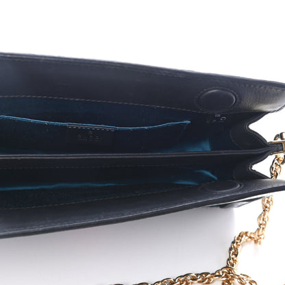 Gucci Suede Patent Web Small Ophidia Chain Shoulder Bag Blue Black 4 of 4