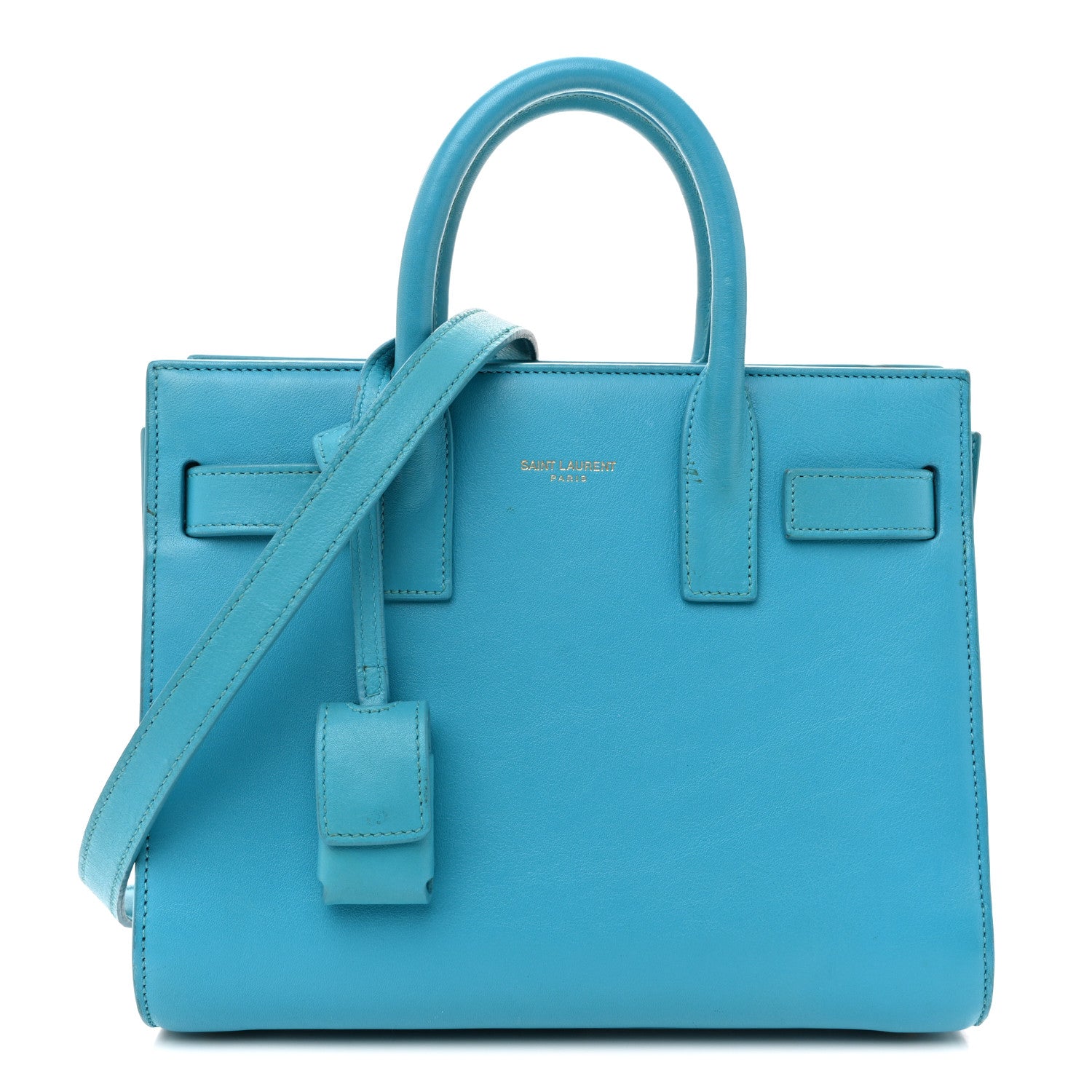 Saint Laurent Calfskin Nano Sac De Jour Turquoise 2 of 33