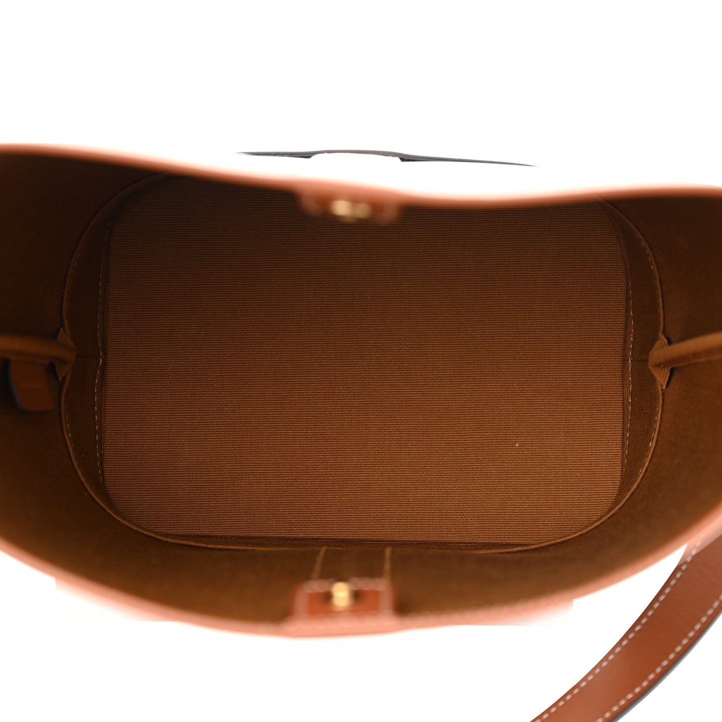 Triomphe Canvas Calfskin Small Bucket Bag Tan
