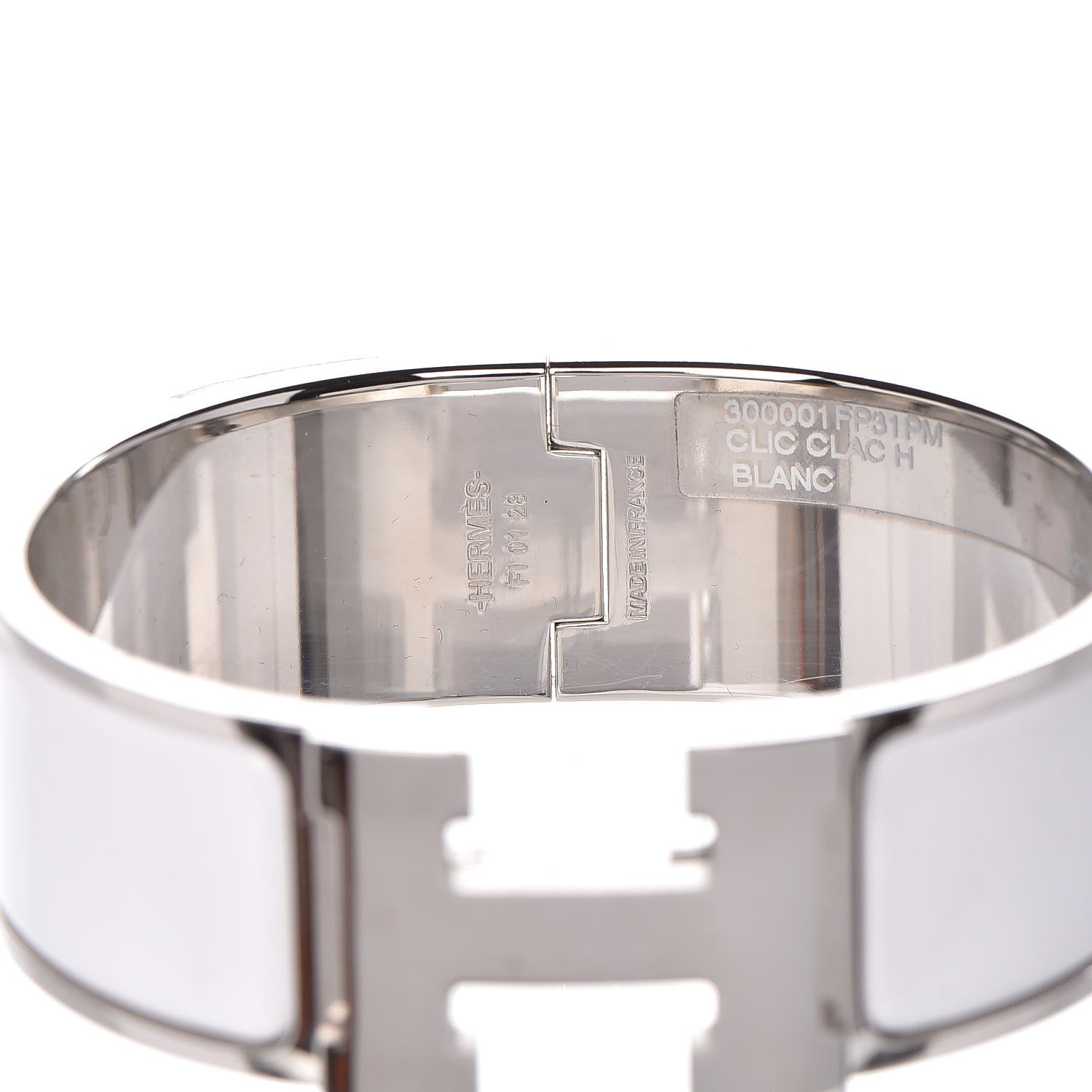 Hermes Enamel Wide Clic Clac H Bracelet PM White 3 of 5