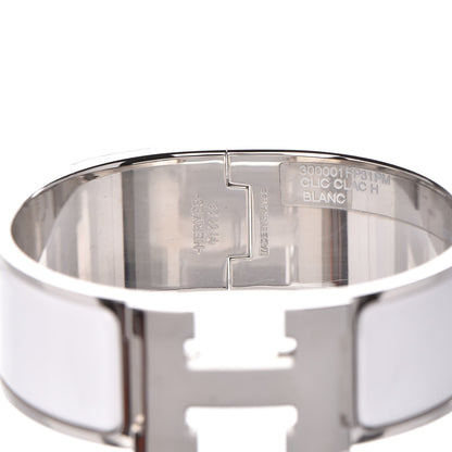 Hermes Enamel Wide Clic Clac H Bracelet PM White 3 of 5