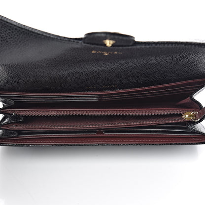 Chanel Caviar Quilted Large Gusset Flap Wallet Black 5 of 14