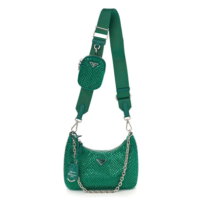 Prada Satin Crystal Re-Edition 2005 Shoulder Bag Mango 1 of 9