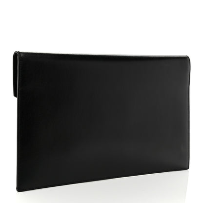 Saint Laurent Smooth Shiny Calfskin Monogram Uptown Pouch Black 3 of 8