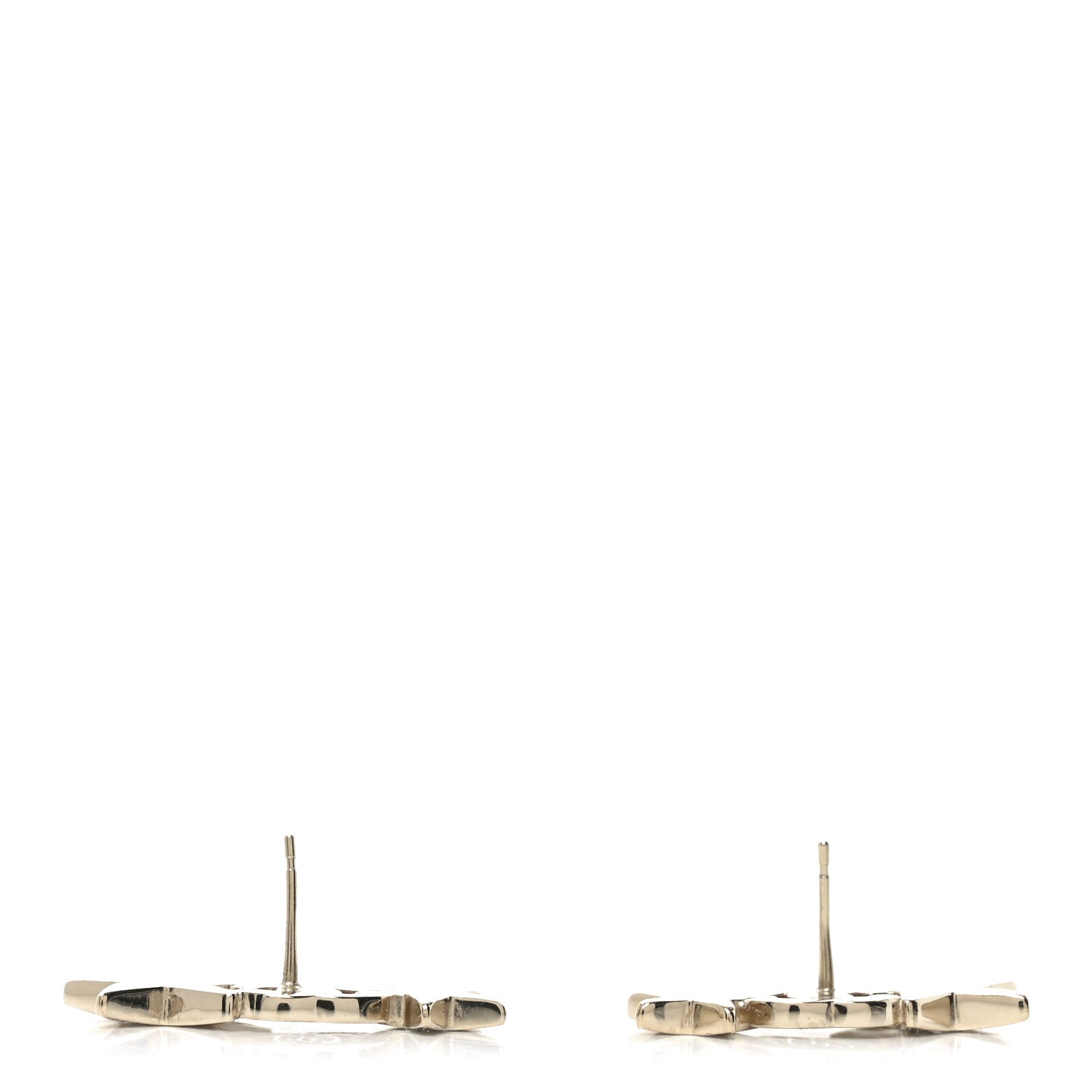 Chanel Crystal Star CC Earrings Gold 3 of 4