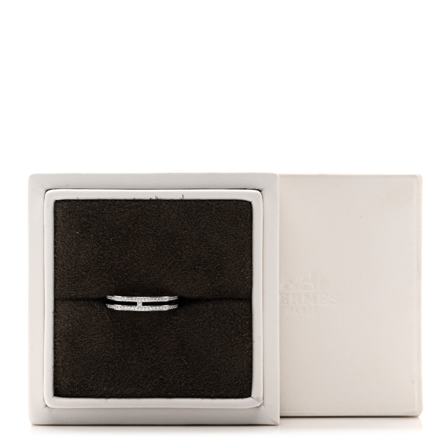 18K White Gold Diamond Ariane Wedding Band Ring 52 6