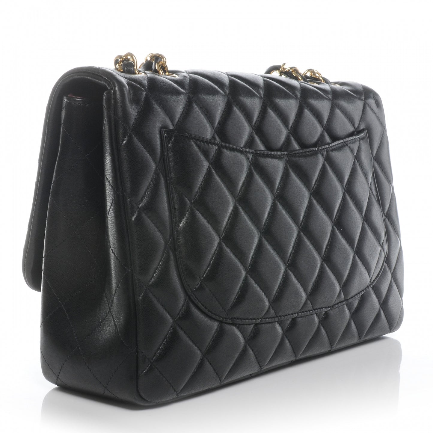 Lambskin Jumbo Single Flap Black