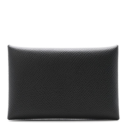 Hermes Epsom Calvi Card Case Black 1 of 8