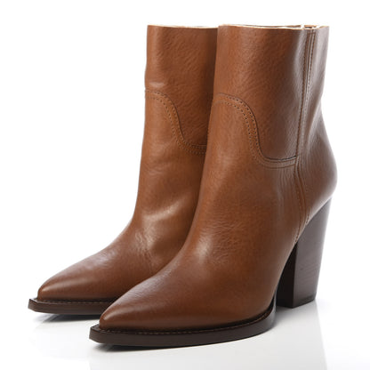 Saint Laurent Calfskin Theo 95 Zip Boot 38.5 Cognac 3 of 11