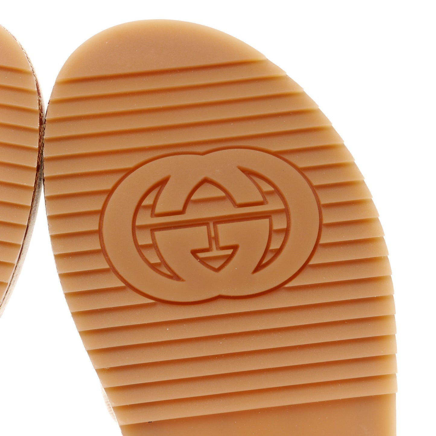 Canvas GG Monogram Angelina Platform Slide Sandals 36 Beige Ruggine