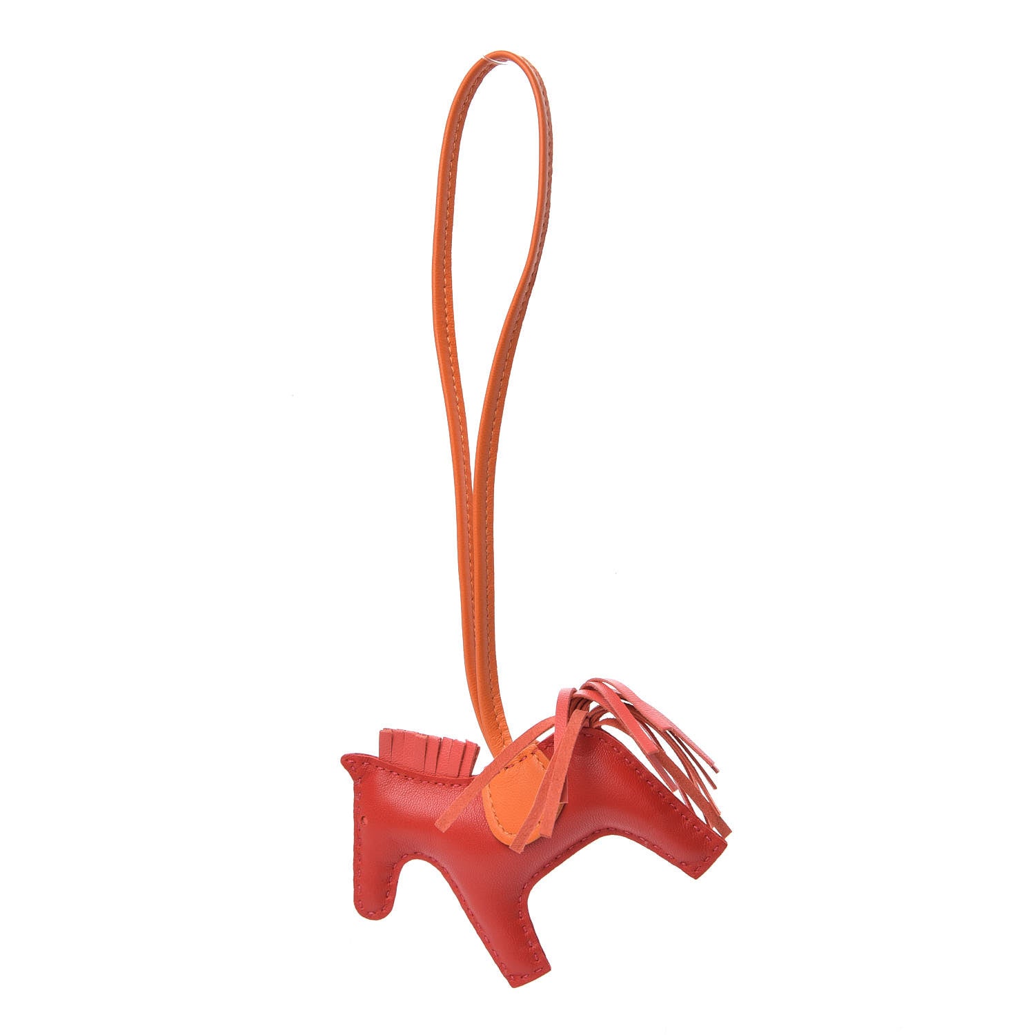 Hermes Milo Lambskin Grigri Rodeo Horse Bag Charm PM Rouge Rose Indien Jaipur Feu 1 of 4