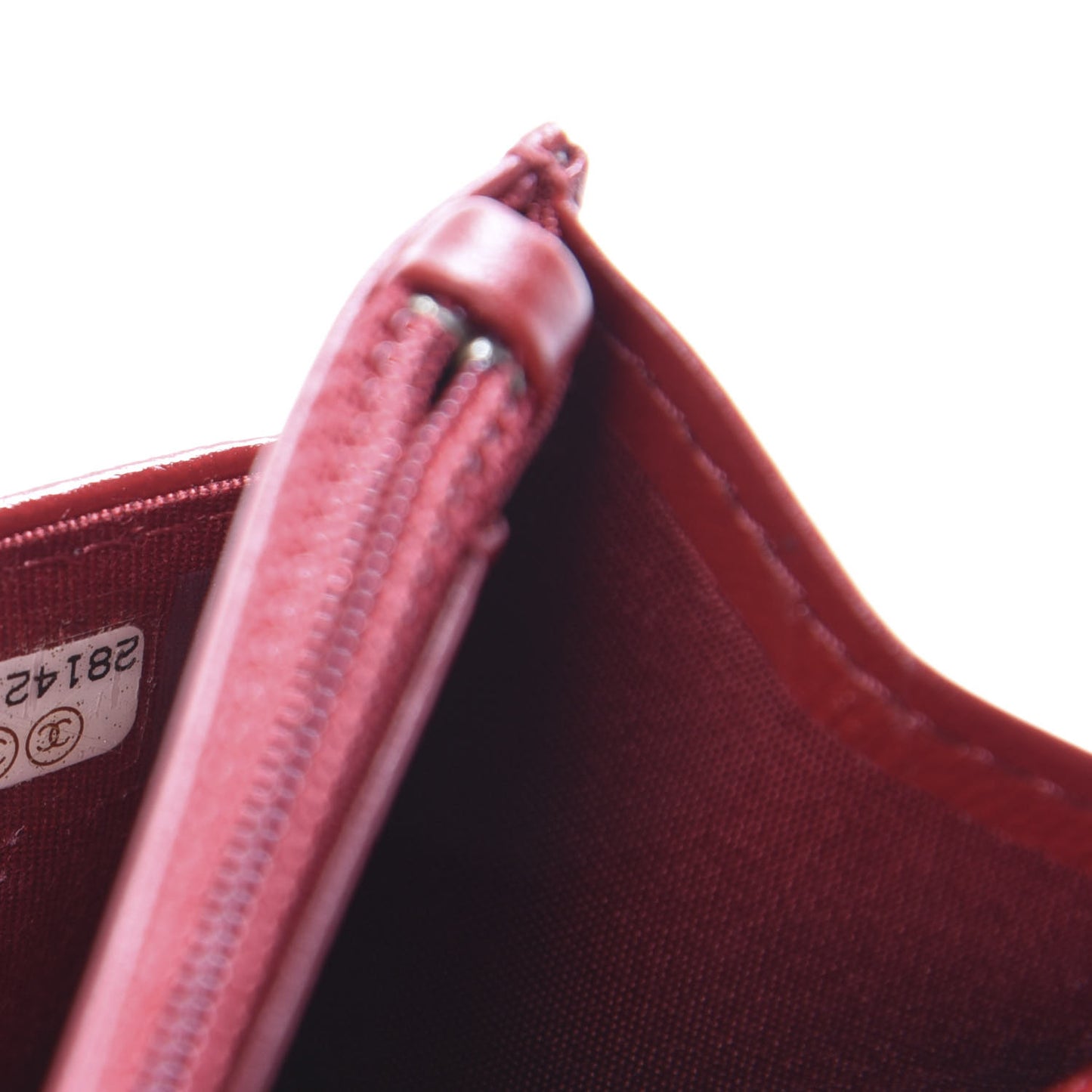 Lambskin Quilted Wallet On Chain WOC Red