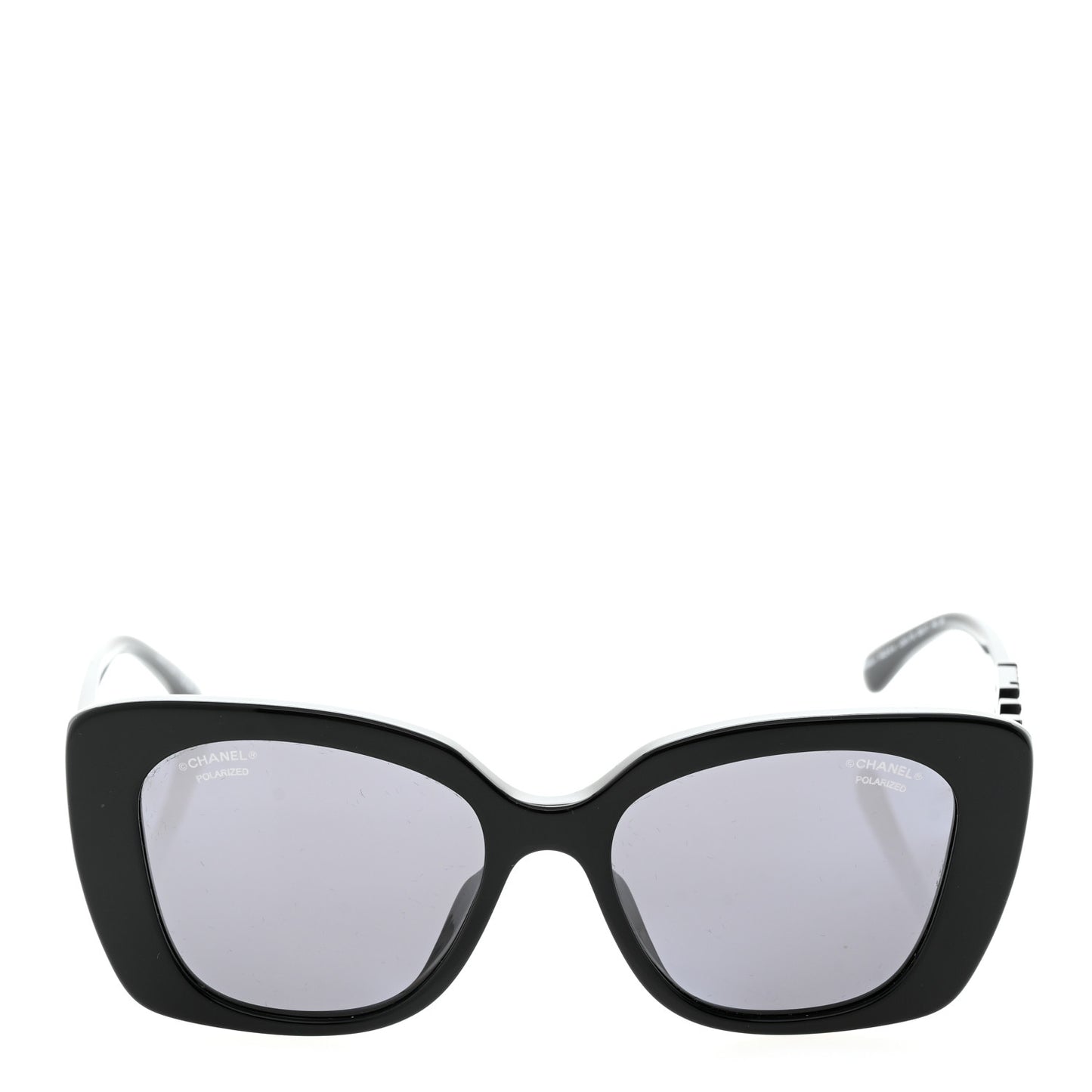 Acetate Strass Polarized Square Sunglasses 5422-B Black