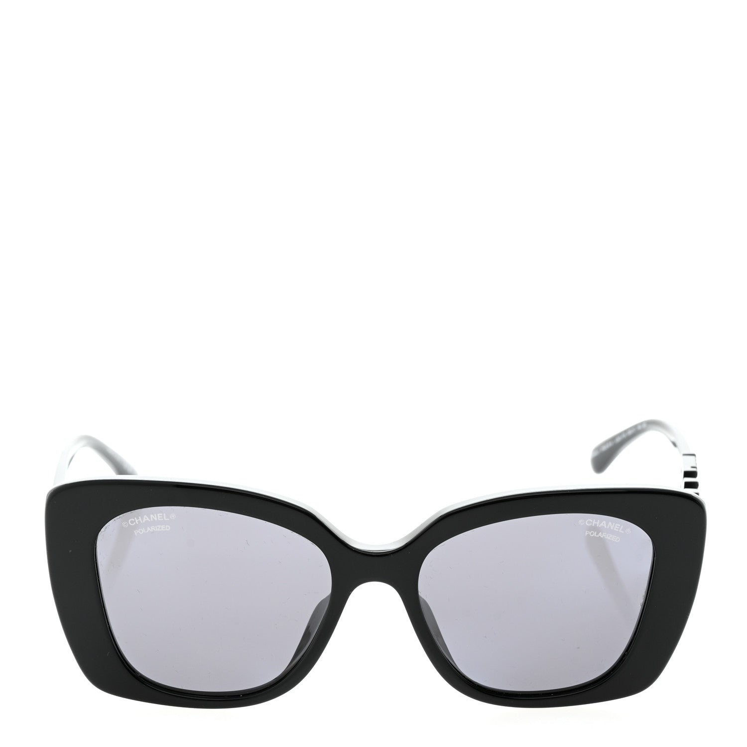 Chanel Acetate Strass Polarized Square Sunglasses 5422-B Black 2 of 8