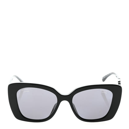 Chanel Acetate Strass Polarized Square Sunglasses 5422-B Black 2 of 8