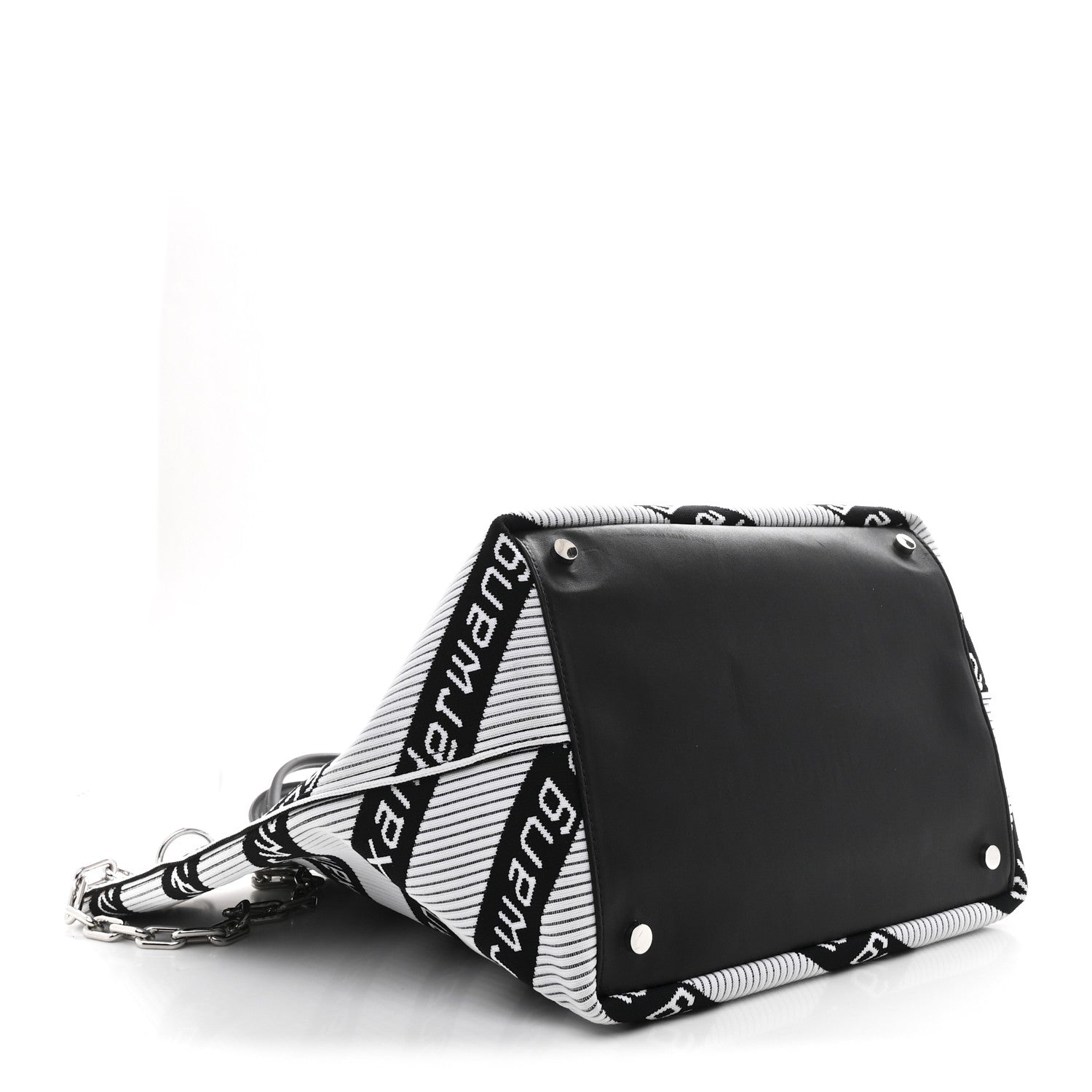 ALEXANDER WANG ロゴ メッシュ トートバッグ Alexander Wang Knit Jacquard Diagonal Logo Roxy Tote White Black