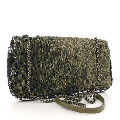 Chanel Sequin Coco Cuba Flap Bag Khaki 3 of 10