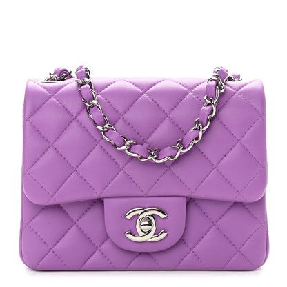 Chanel Lambskin Quilted Mini Square Flap Purple 1 of 9