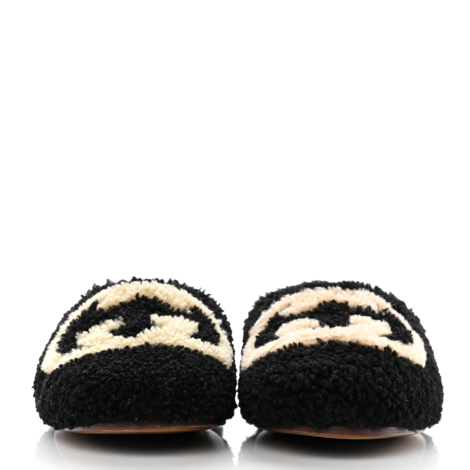 Gucci Shearling Interlocking G Womens Eileen Slippers 35 Black Butterscotch 2 of 8