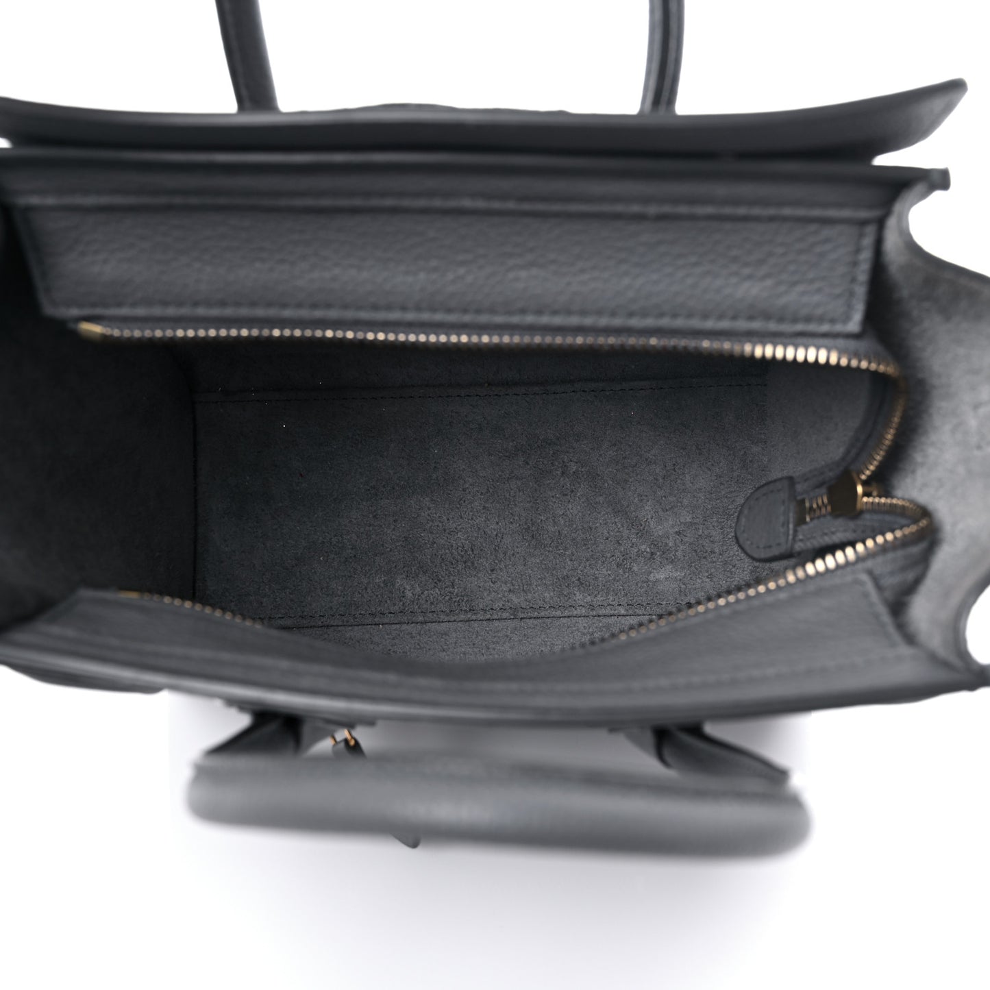 Baby Drummed Calfskin Nano Luggage Kohl