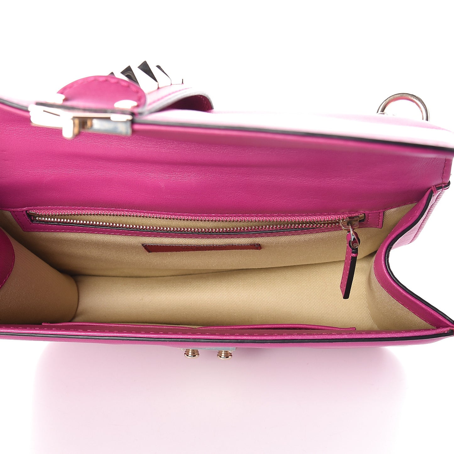 Vitello Medium Glam Lock Rockstud Flap Fuxia