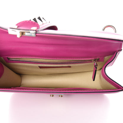 Valentino Garavani Vitello Medium Glam Lock Rockstud Flap Fuxia 5 of 10