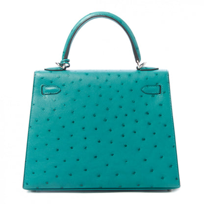 Hermes Ostrich Kelly Sellier 25 Vert Verone 5 of 45