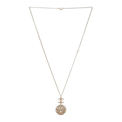 Chanel Bead Enamel Pearl CC Pendant Necklace Gold 2 of 4