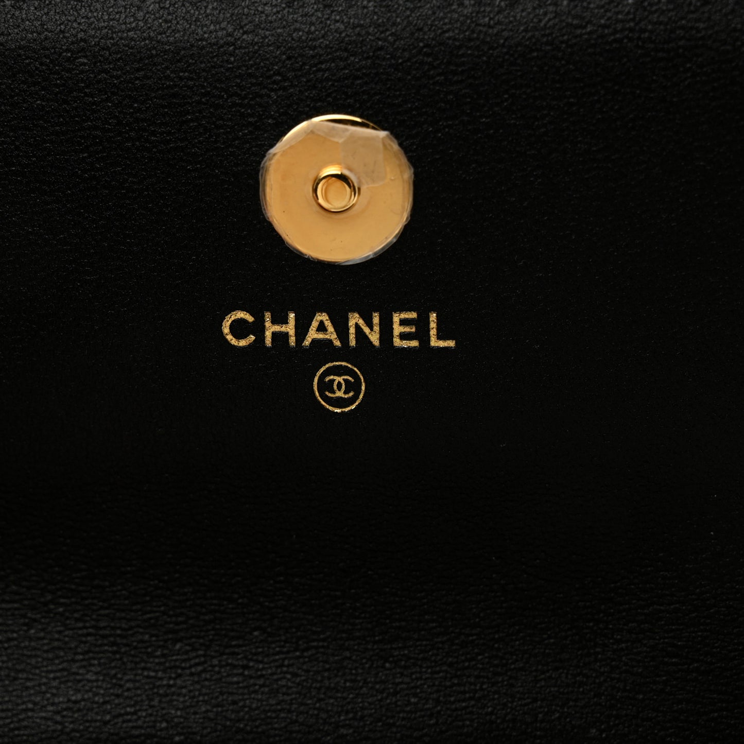 Lambskin Quilted Flap Wallet With Cuff M Black