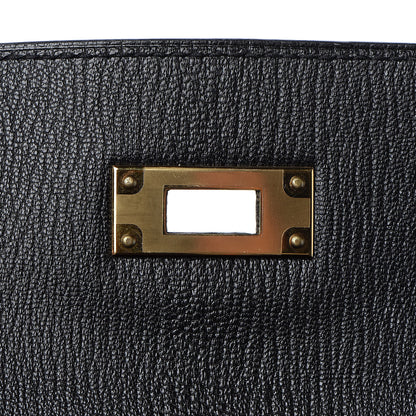 Hermes Chevre Mysore Horseshoe Kelly Sellier 28 Black Deep Red 24 of 36