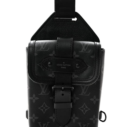 Louis Vuitton Monogram Eclipse Saumur Slingbag Black 7 of 9