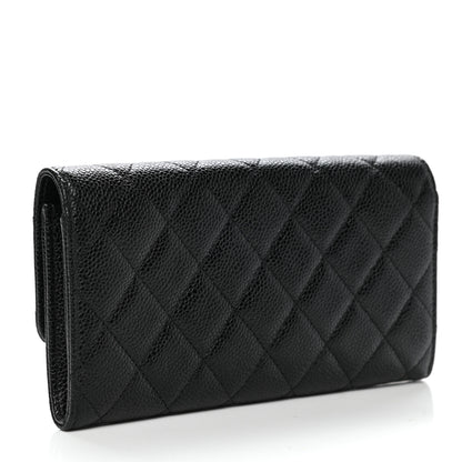 Chanel Caviar Quilted Large Flap Wallet Black 3 of 9