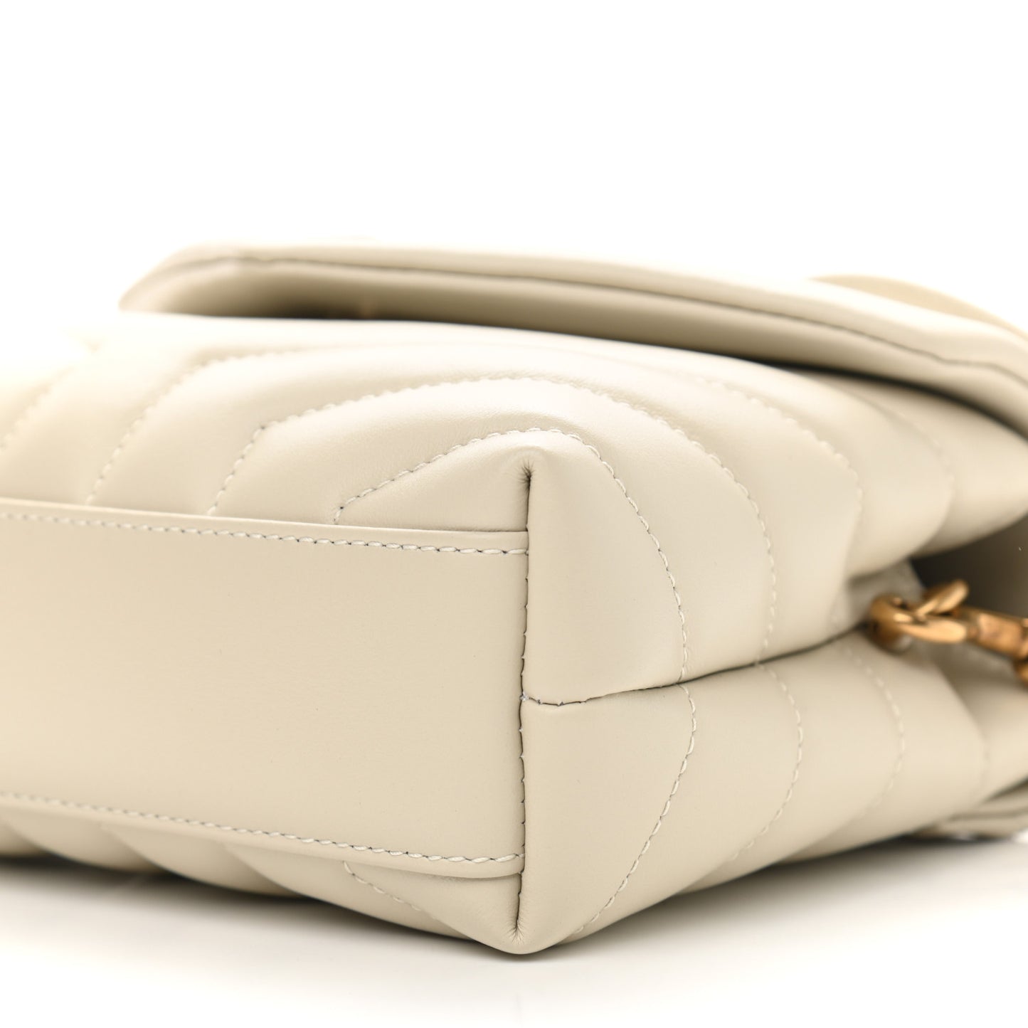 Calfskin Y Quilted Monogram Toy Loulou Crossbody Bag Blanc Vintage