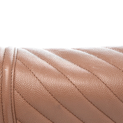 Chanel Caviar Chevron Quilted New Medium Boy Flap Light Brown 9 of 16