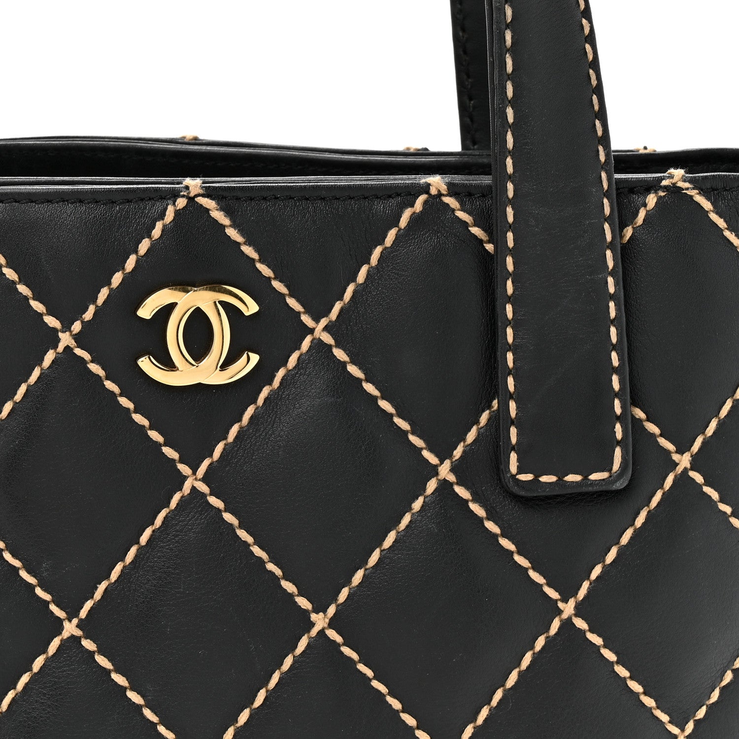 Chanel Calfskin Wild Stitch Tote Black 8 of 14