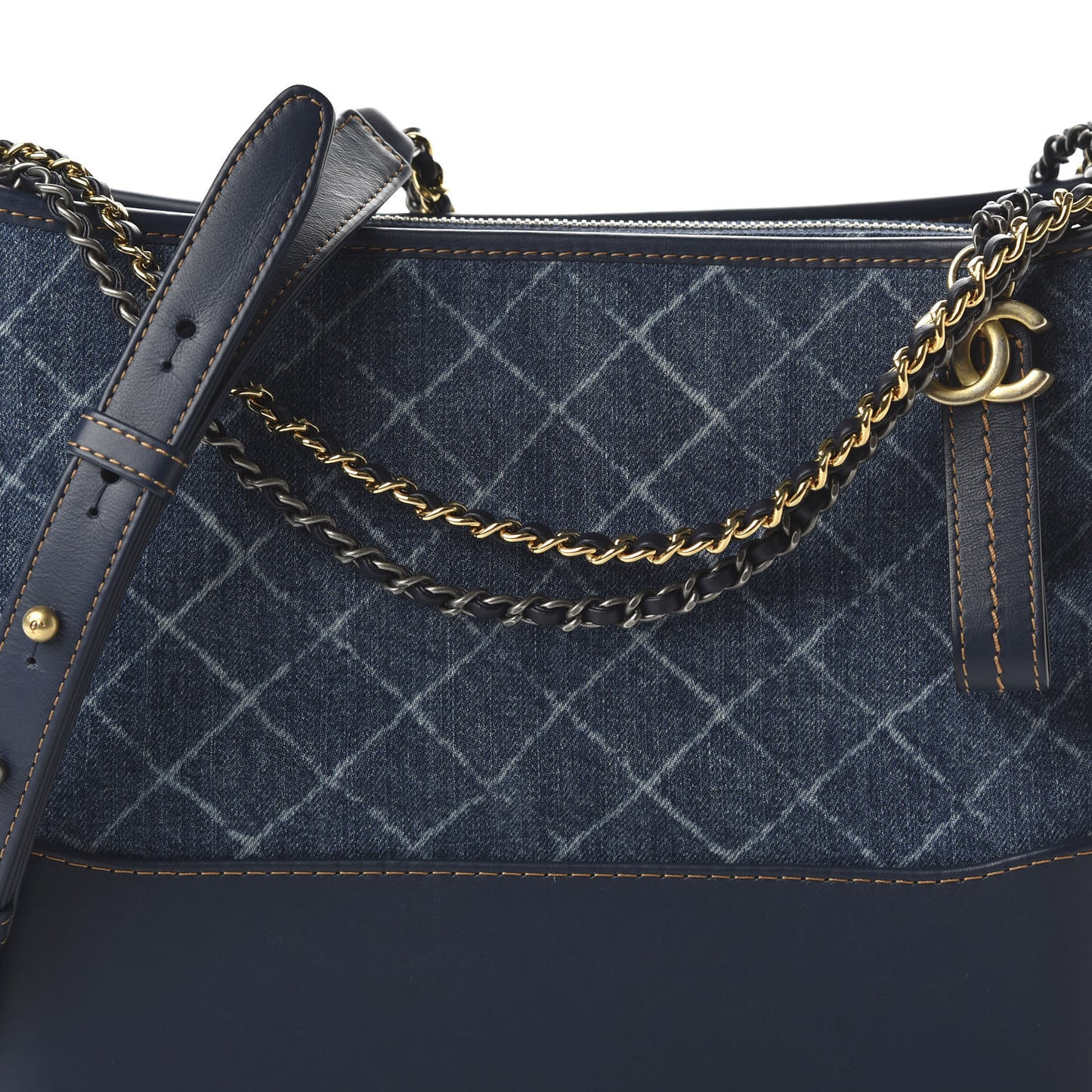 Denim Calfskin Medium Gabrielle Hobo Blue