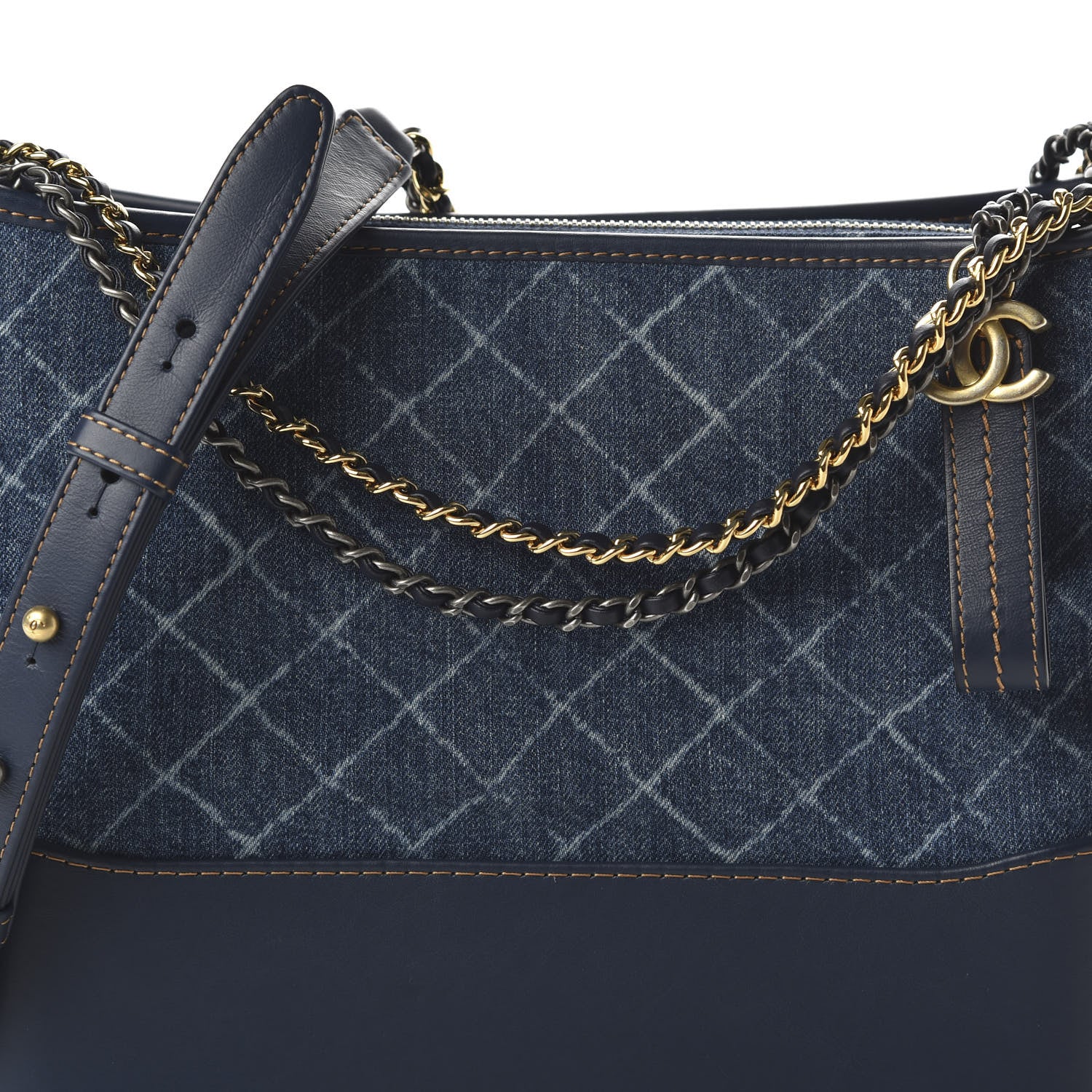 Chanel Denim Calfskin Medium Gabrielle Hobo Blue 10 of 14