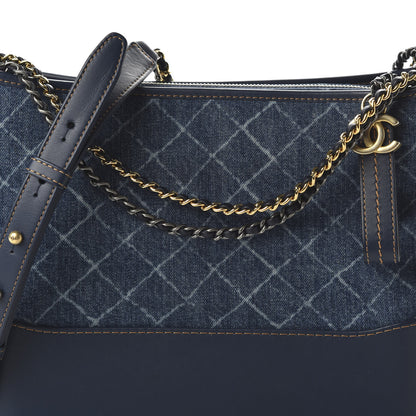 Chanel Denim Calfskin Medium Gabrielle Hobo Blue 10 of 14