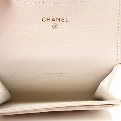 Chanel Caviar Quilted Flap Card Holder Wallet White 5 of 10