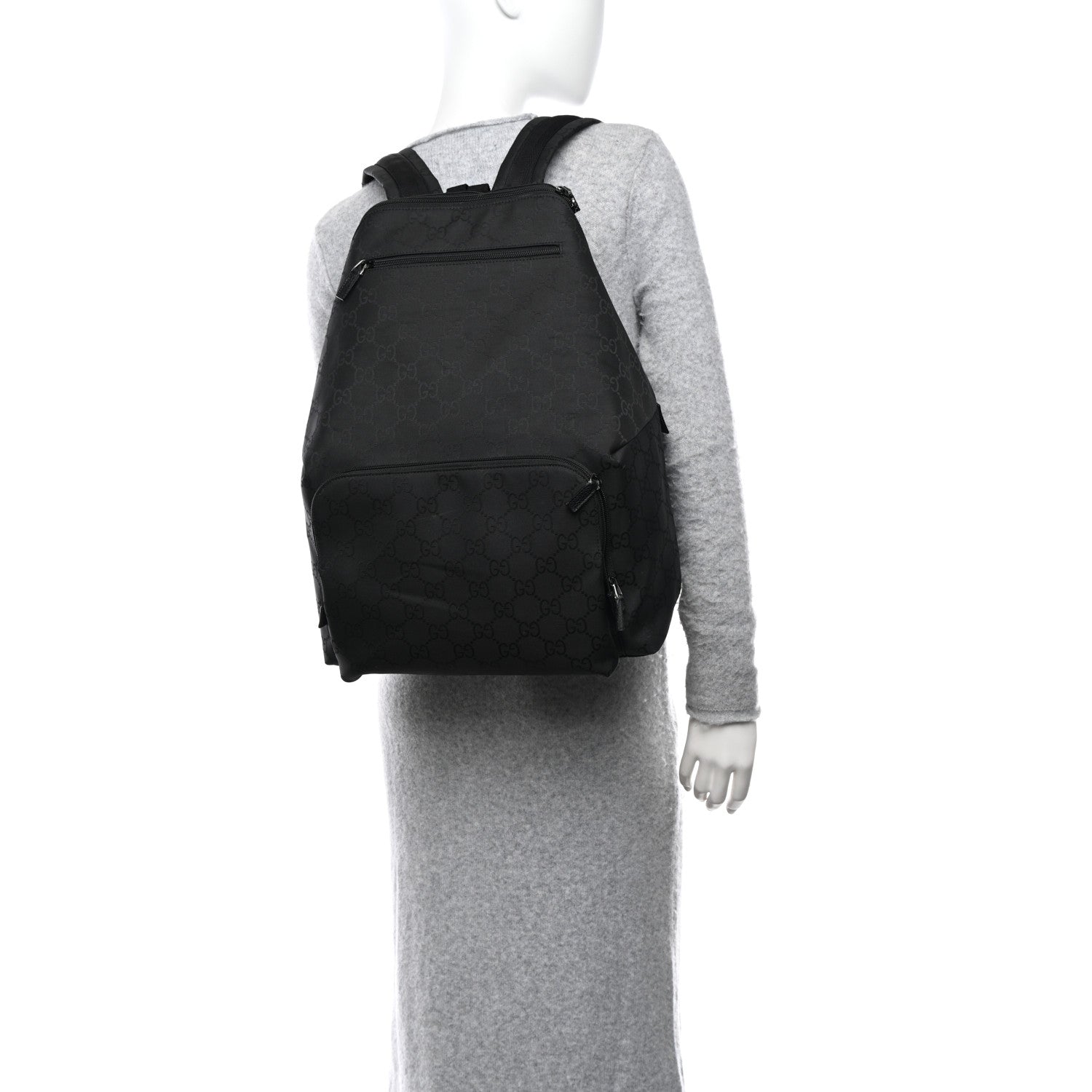 Gucci Nylon Monogram Medium Backpack Black 1 of 9