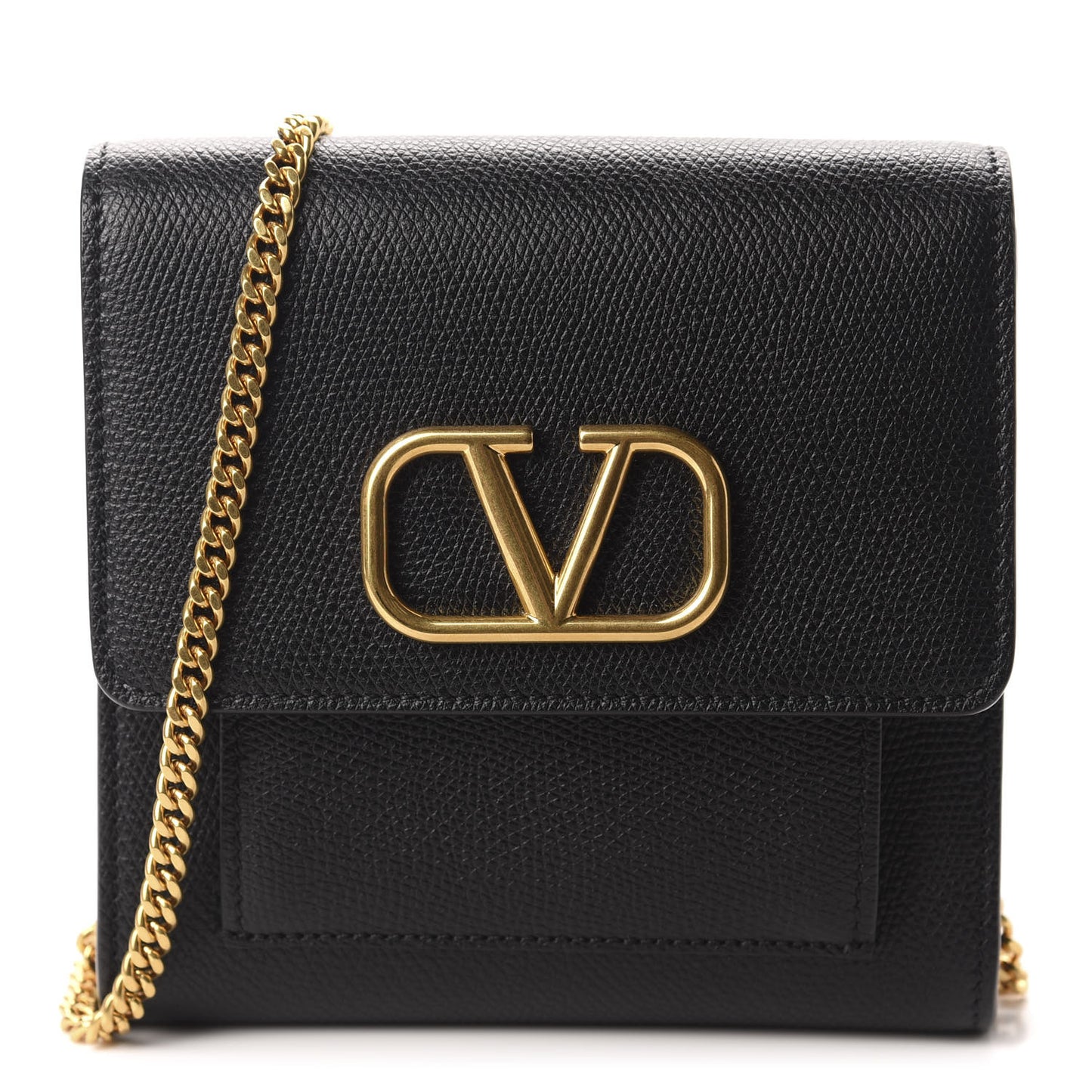 Calfskin VLogo Crossbody Bag Black